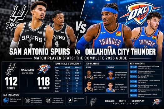 San Antonio Spurs vs Oklahoma City Thunder – Match Player Stats