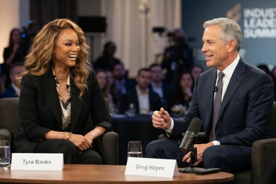 Tyra Banks and Greg Hayes